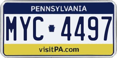 PA license plate MYC4497