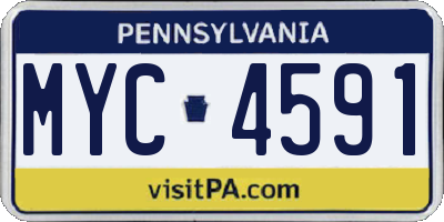 PA license plate MYC4591