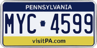 PA license plate MYC4599