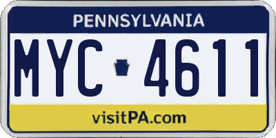 PA license plate MYC4611