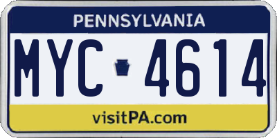 PA license plate MYC4614