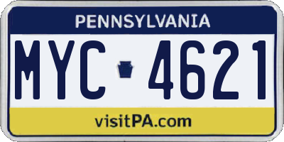 PA license plate MYC4621