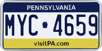 PA license plate MYC4659
