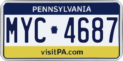 PA license plate MYC4687