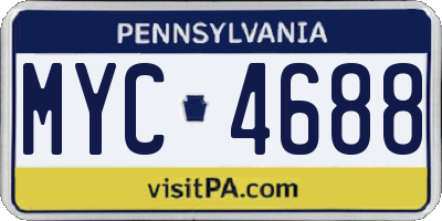 PA license plate MYC4688