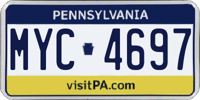 PA license plate MYC4697