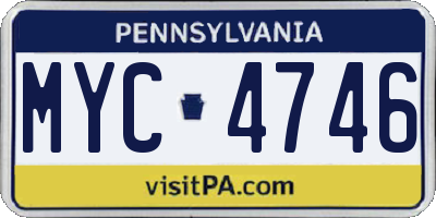 PA license plate MYC4746