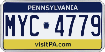 PA license plate MYC4779