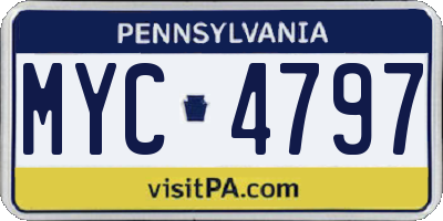 PA license plate MYC4797