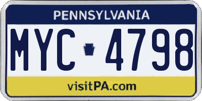 PA license plate MYC4798