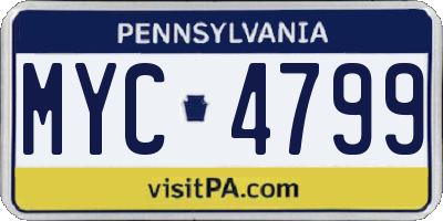 PA license plate MYC4799