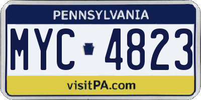 PA license plate MYC4823