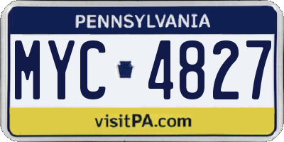 PA license plate MYC4827