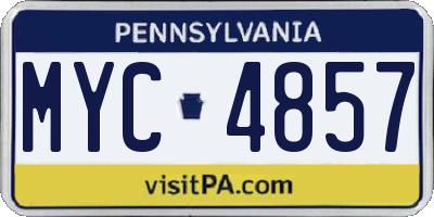PA license plate MYC4857