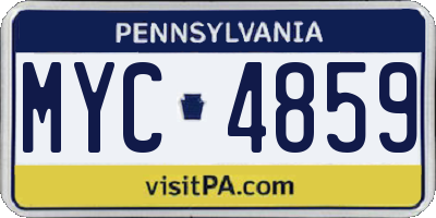 PA license plate MYC4859