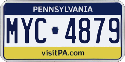 PA license plate MYC4879