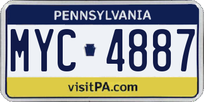PA license plate MYC4887