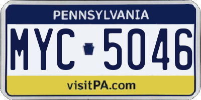 PA license plate MYC5046