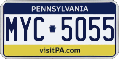 PA license plate MYC5055