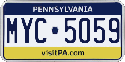 PA license plate MYC5059