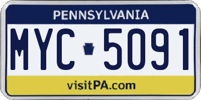 PA license plate MYC5091