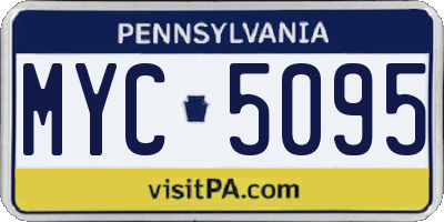 PA license plate MYC5095