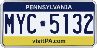 PA license plate MYC5132