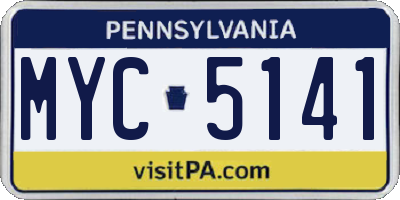PA license plate MYC5141