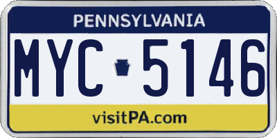 PA license plate MYC5146