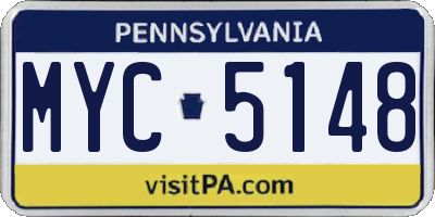 PA license plate MYC5148
