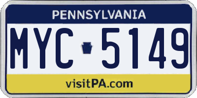 PA license plate MYC5149
