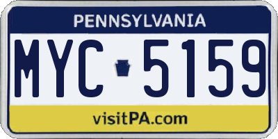 PA license plate MYC5159