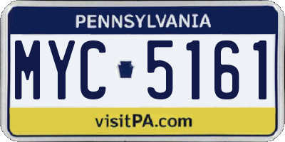 PA license plate MYC5161