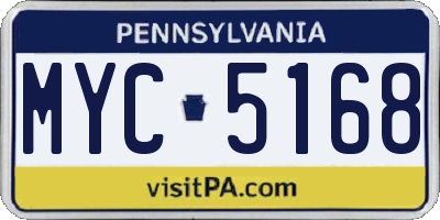 PA license plate MYC5168