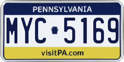 PA license plate MYC5169