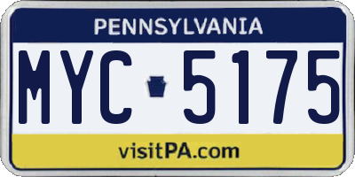 PA license plate MYC5175