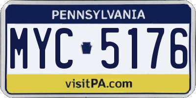 PA license plate MYC5176