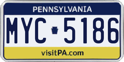 PA license plate MYC5186
