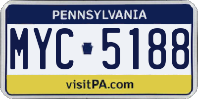 PA license plate MYC5188