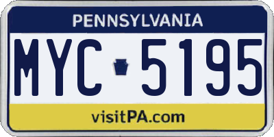 PA license plate MYC5195