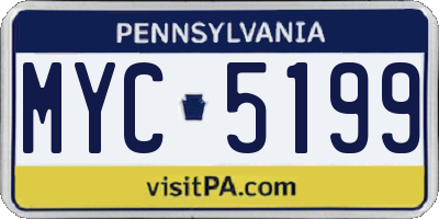 PA license plate MYC5199