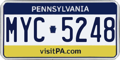PA license plate MYC5248