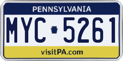 PA license plate MYC5261
