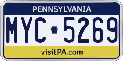 PA license plate MYC5269