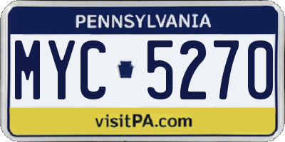 PA license plate MYC5270