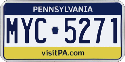 PA license plate MYC5271