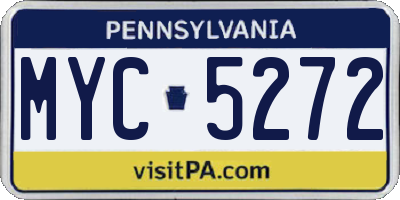 PA license plate MYC5272