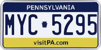 PA license plate MYC5295
