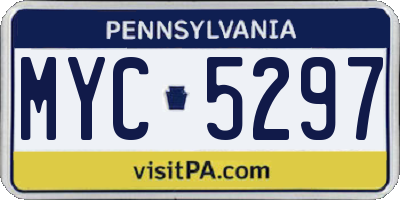 PA license plate MYC5297