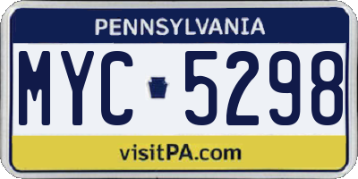 PA license plate MYC5298